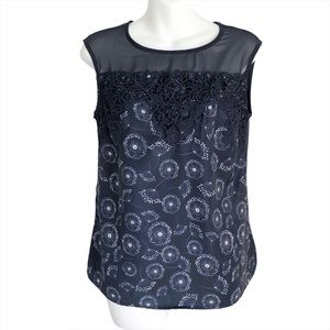 RW&CO. Sleeveless Dandelion Crochet Blouse Top